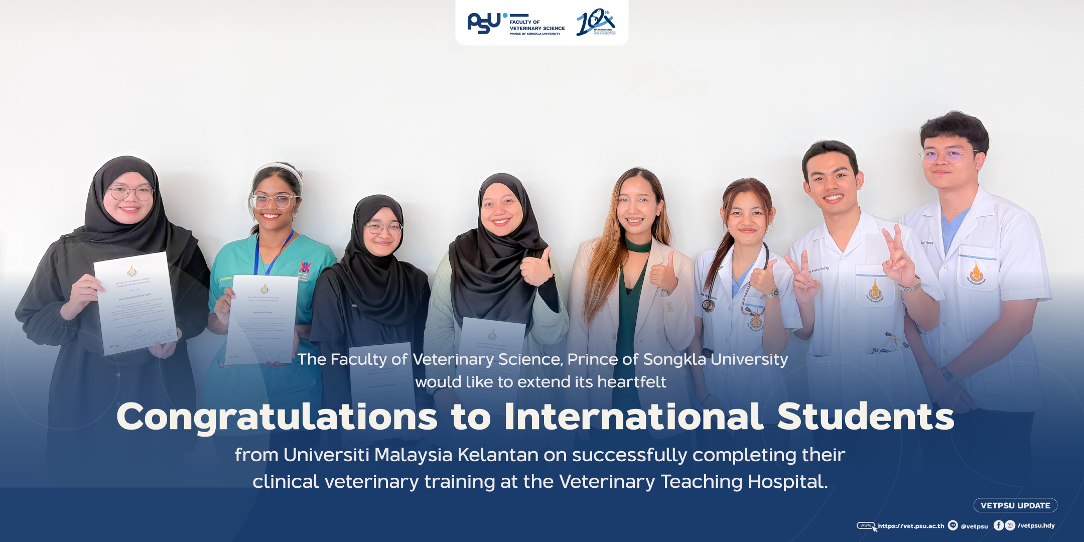 international students from the Faculty of Veterinary Medicine